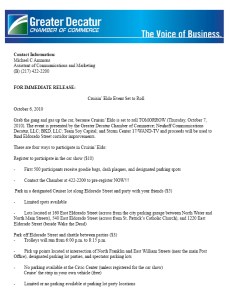 Crusin Eldorado Set to Roll Media Release